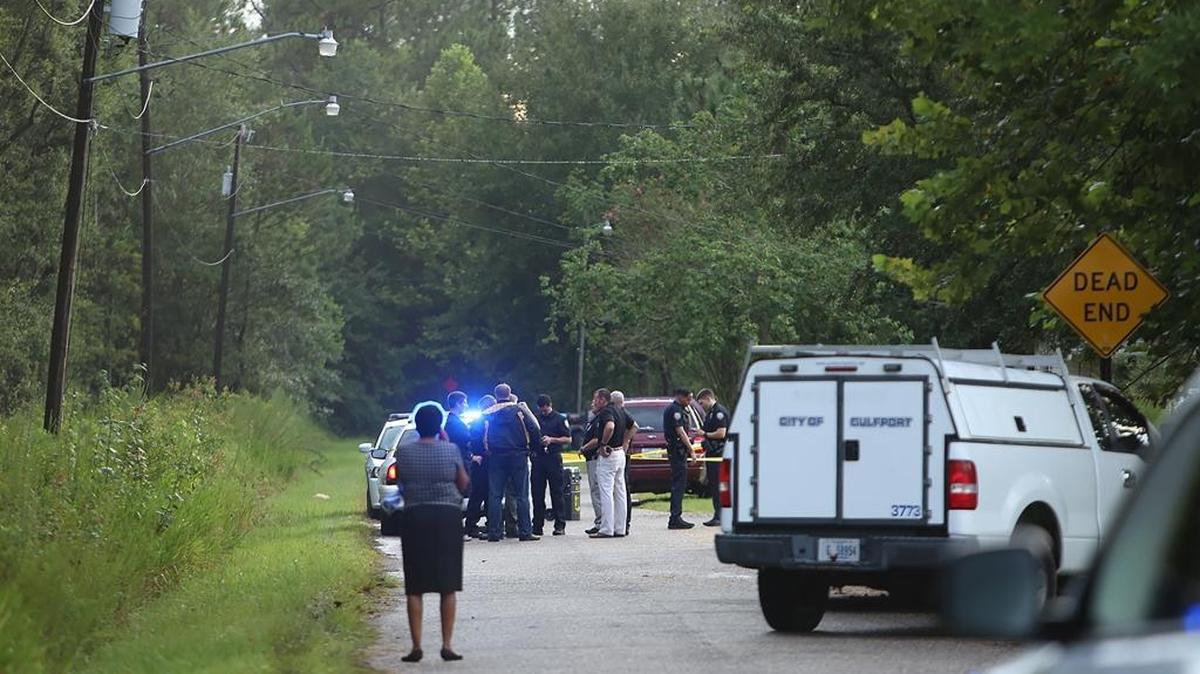 Gulfport police gather at a home in the 3600 block of Sabine Street on Friday after a 6-year-old boy was shot in the stomach.