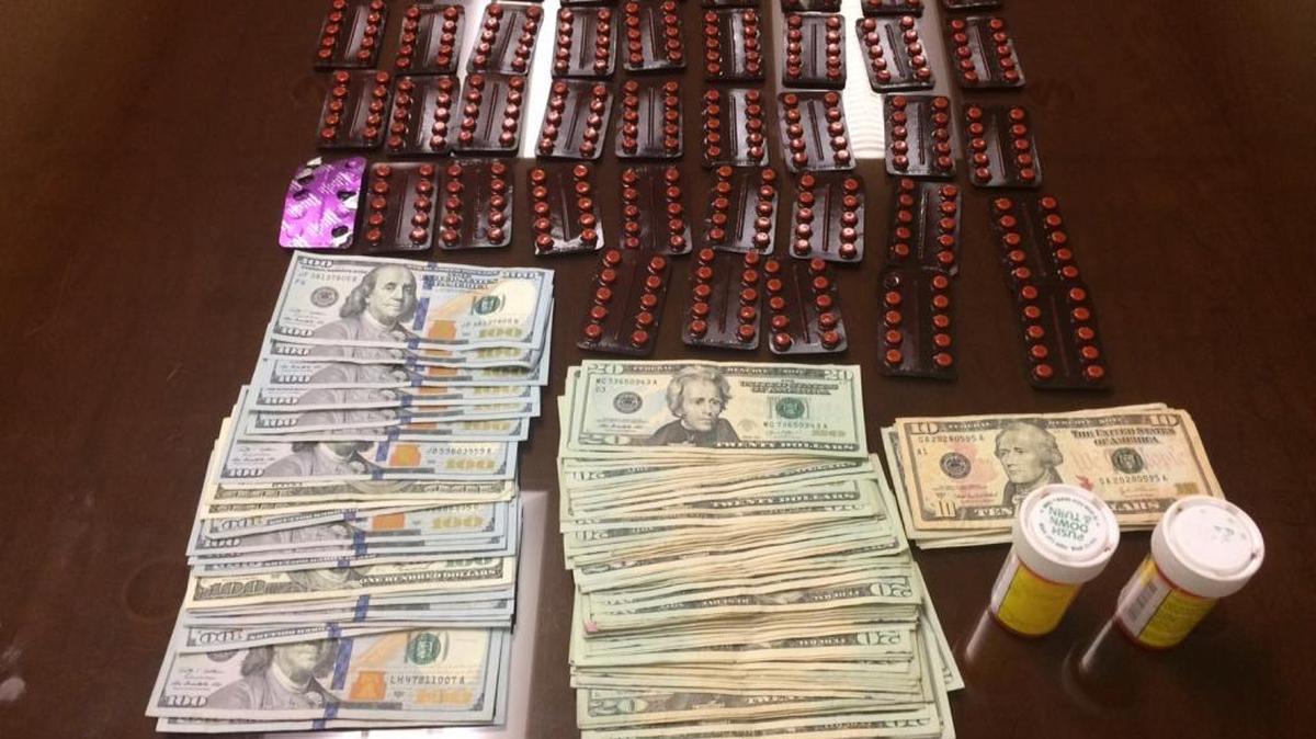 This is the money and pills seized from a Pass Christian woman’s apartment in an investigation of importing methadone from Mexico.
