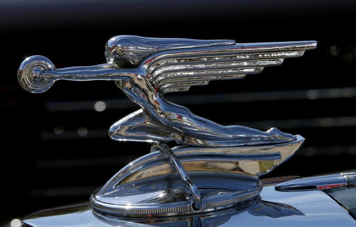 A hood ornament on a 1934 Packard Sedan is a work of art at Cruisin' the Coast Biloxi Block Party.