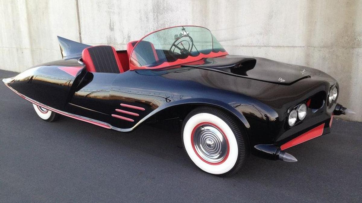 The first Batmobile, a 1956 Oldsmobile, is one of the featured cars up for sale at the Vicari Auction at this year’s Cruisin’ The Coast.