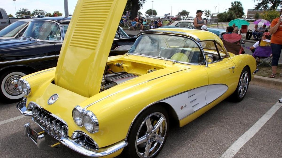 This 1958 Corvette is a two-seater driven by Eddie James.