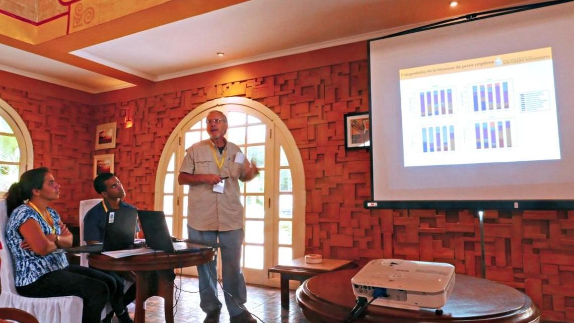 Chet Rakocinski, a USM professor, had his slide presentation translated into Spanish for his talk to scientists in Cuba.