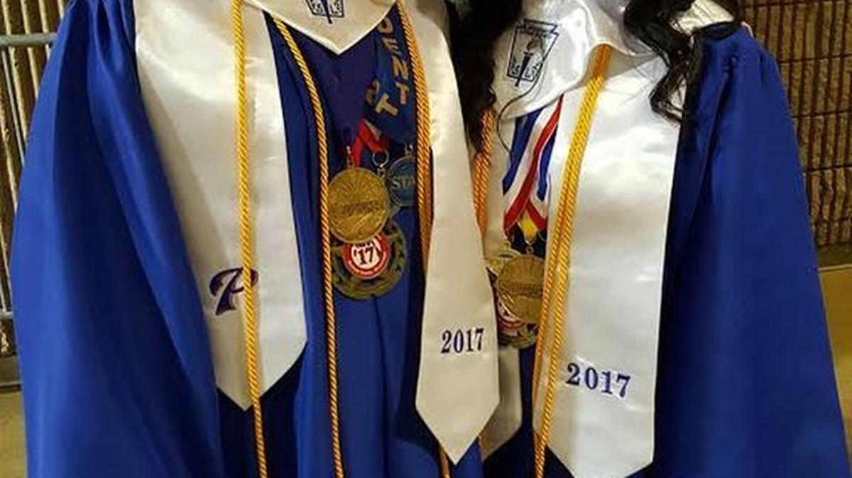 Pascagoula High School valedictorian Amelia Lawrence and Salutatorian Caroline Ko.