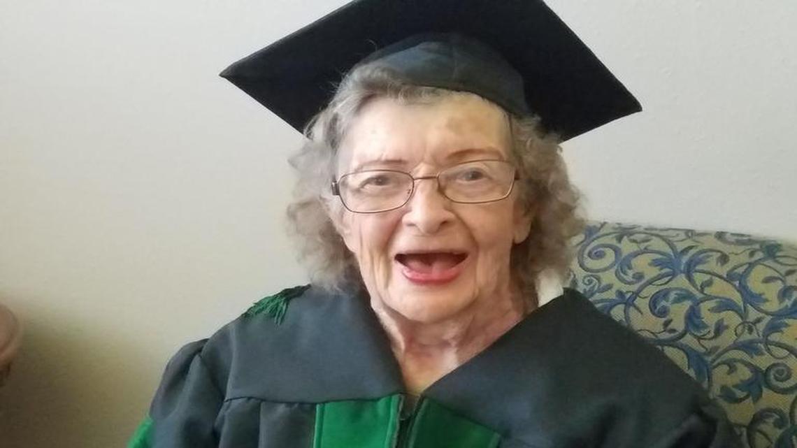 She spent the 20th century focusing on work and family. Now she’s a high school grad.