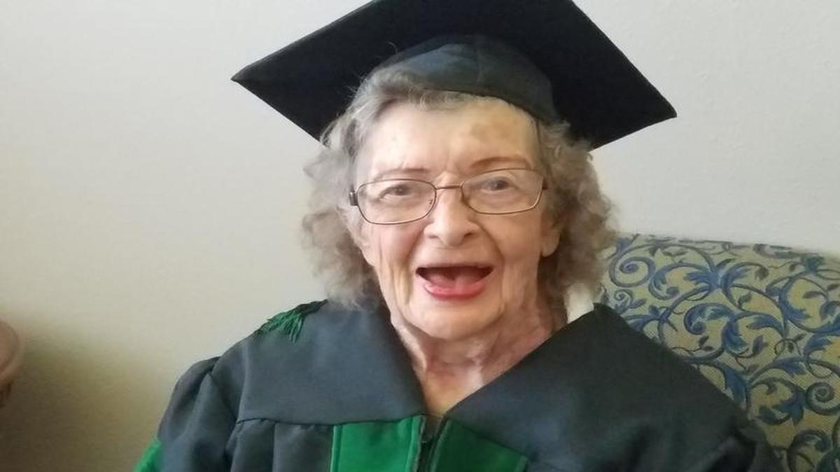 Katherine Summers Martensen, 97, is now an honorary graduate of Picayune Memorial High School. She lived across from the school for 54 years.