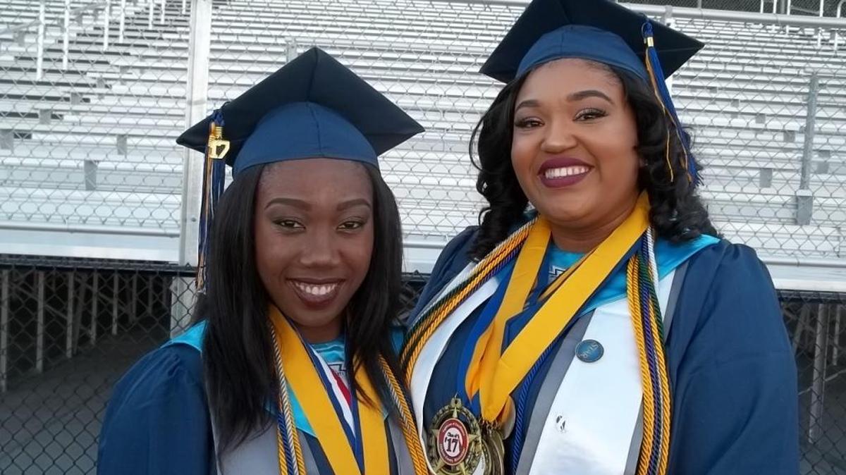 Salutatorian Niya Cooper and valedictorian Kennadi Johnson