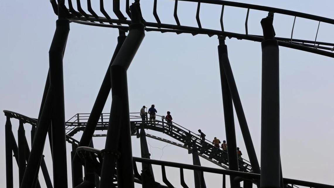 The Poarch Band of Creek Indians is planning an amusement park in Foley, Ala., that could include a roller coaster. This particular roller coaster was under construction in Dubai in 2016.