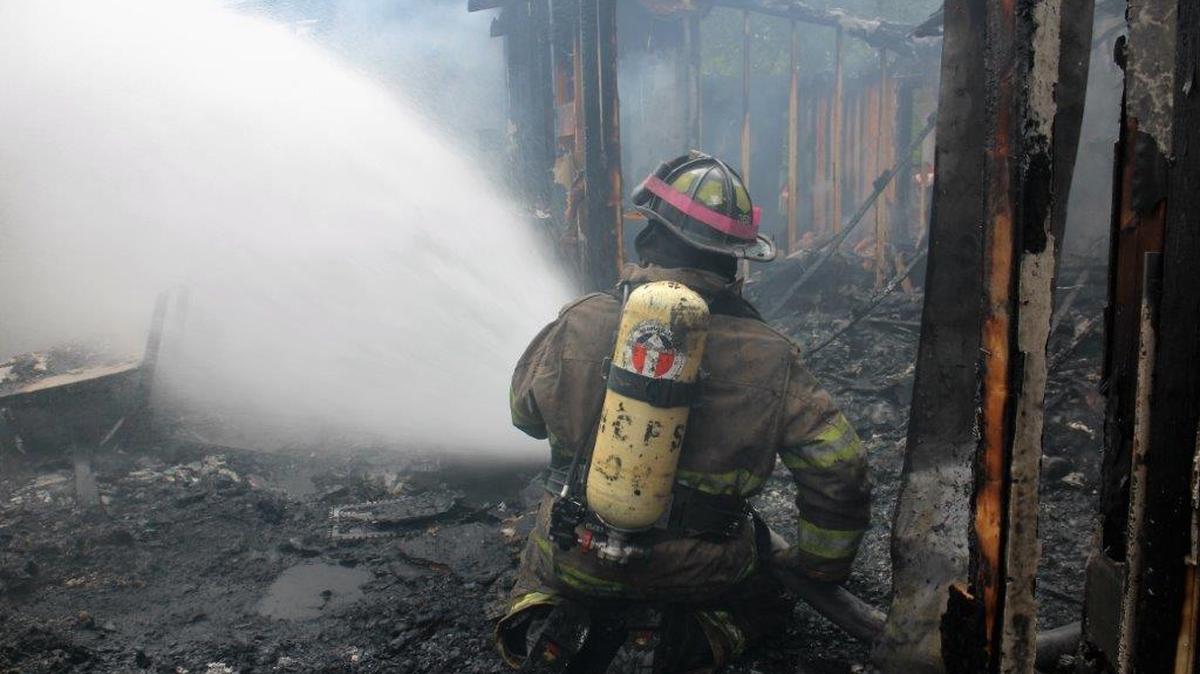 Fire units from the Harrison County Fire Service, Lizana and Saucier Fire departments and the CRTC (Airport Fire Department) battle a mobile home fire Saturday afternoon in Harrison County.