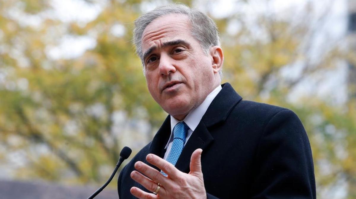 In this Nov. 9, 2017, photo, Veterans Affairs Secretary David Shulkin speaks during the U.S. World War I Centennial Commission ceremonial groundbreaking for the National World War I Memorial at Pershing Park in Washington.
