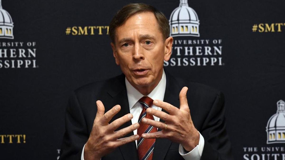 Retired Gen. David Petraeus speaks to the media before his 2017 Lt. Col. John H. Dale Distinguished Lecture Series at Southern Miss' Ogletree Alumni House on Tuesday.