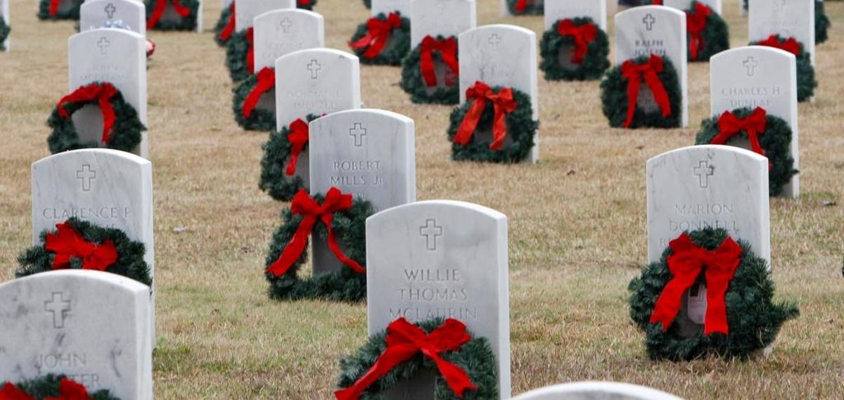 Wreaths are placed on all the graves at the Biloxi National Cemetery off Pass Road and Veterans Avenue before the holidays.
