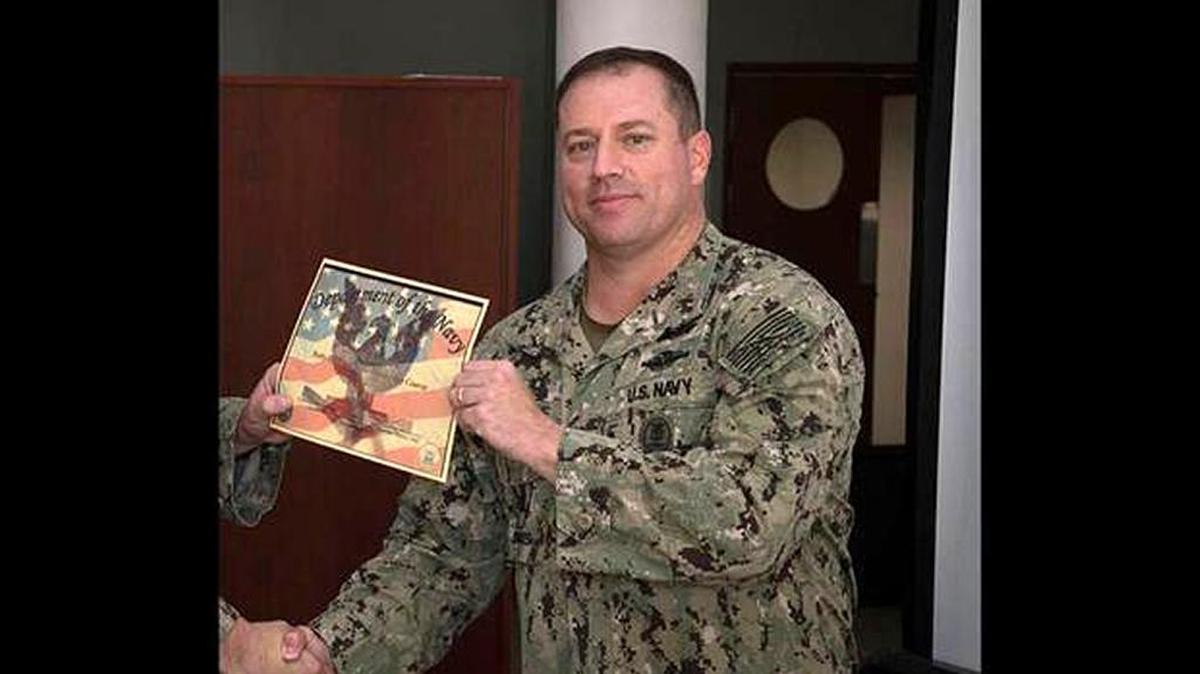 Master Chief Keith Lefebvre, shown here in December 2017, has been relieved of duties as command master chief of the Naval Mobile Construction Battalion 133 due to allegations of personal misconduct.