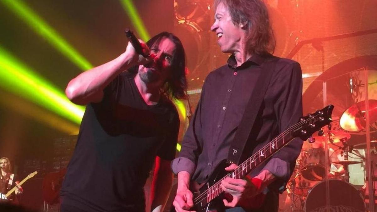Boston’s Tommy Decarlo and Gary Pihl rock the Saenger Theater in Mobile on April 21. Boston will be at the Saenger Theater in New Orleans at 8 p.m. Thursday.