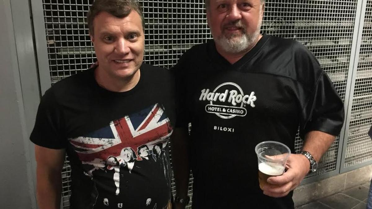 Joel Salsbury of Diamondhead and Bill Lawler of Pass Christian attend the Def Leppard show Saturday in New Orleans.
