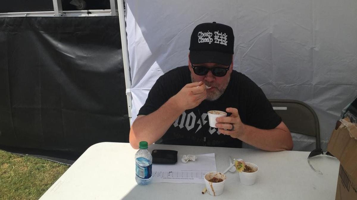 Sun Herald staff writer Jeff Clark samples gumbo at the Sun Herald Gumbo Championship on Sunday, Sept. 10, 2017.