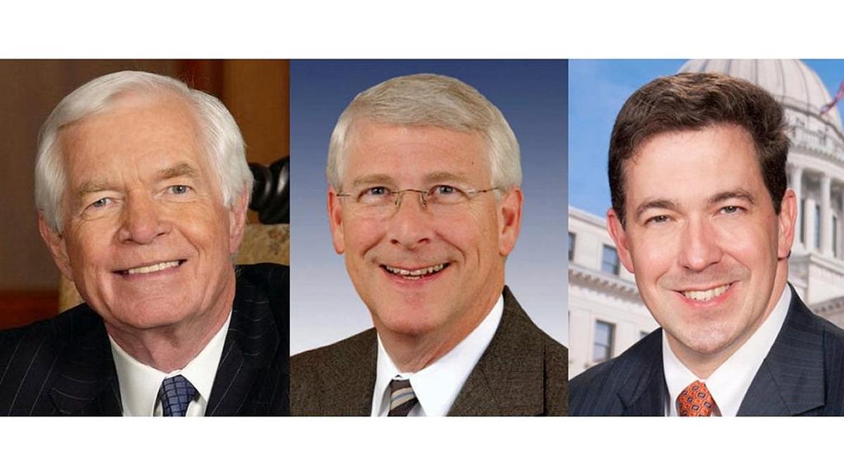 From left, Thad Cochran, Roger Wicker and Chris McDaniel