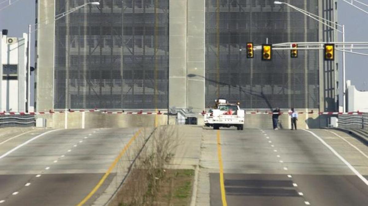 The Wilkes Bridge draw is open in this 2004 Sun Herald file photo. Lane closures on Mississippi 605/Lorraine Road are expected this week due to road and bridge repair work.