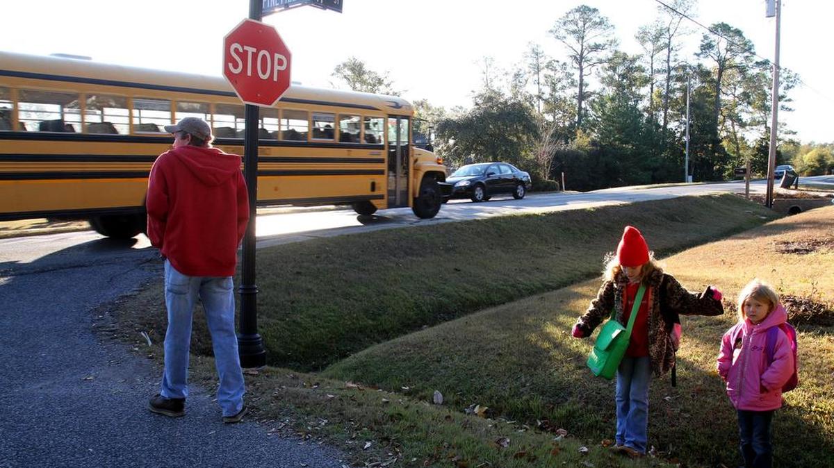 Twelve West Harrison students were not injured Tuesday when their bus was hit en route to the school.