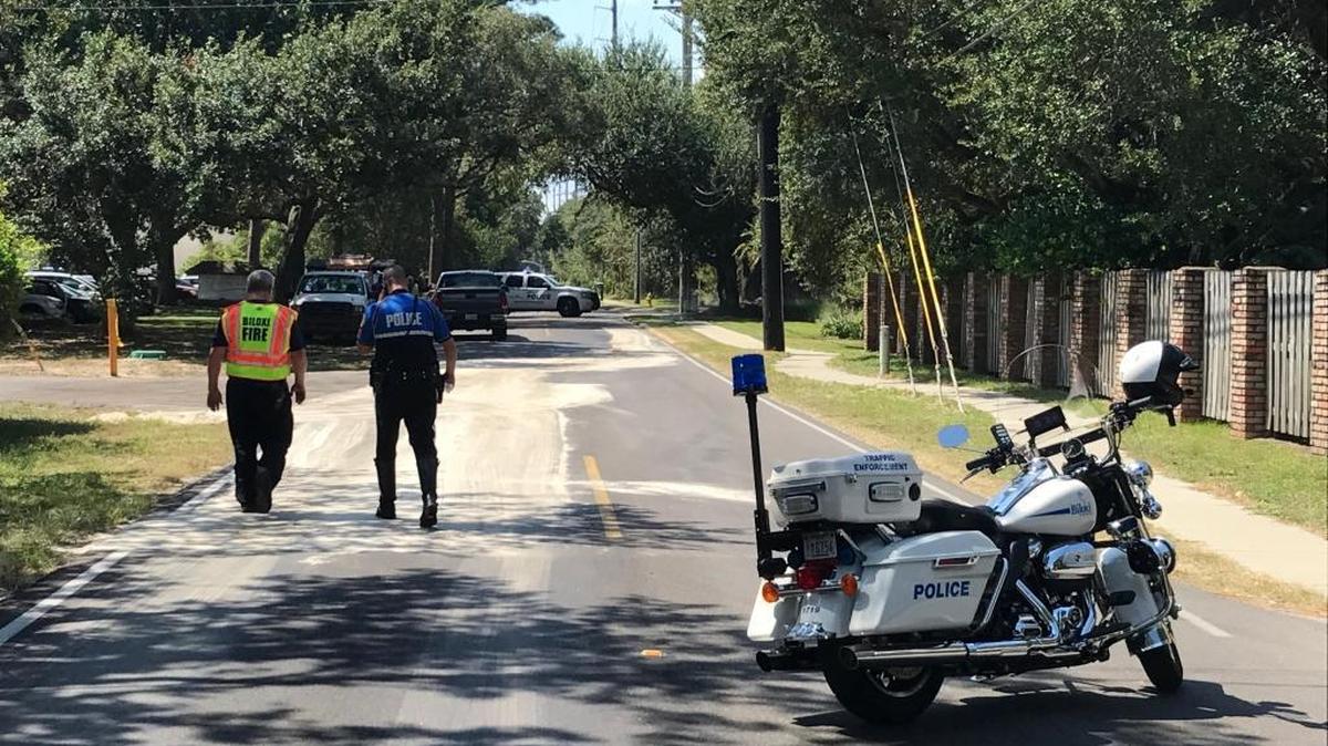 Biloxi police and firefighters have spread out across Atkinson Road to keep motorists away while work crews clean up hydraulic fluid that leaked from a Waste Pro truck. The temporary road closure is from Rosalie Maria Drive to Popp's Ferry Road.