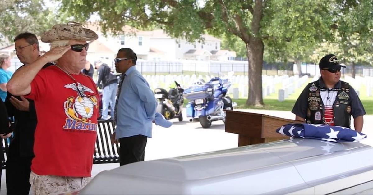 Marine veteran Freddie Johnston of Ocean Springs salutes the casket after the funeral for Michael Eugene ‘Mike’ Webb at the Biloxi National Cemetery on Friday, April 14, 2017. Webb was a homeless Navy veteran who had never used his Veterans Affairs benefits. A group of local people got together to help him get this benefits so he could die in the VA hospice. Photographer’s comment: This story is greater than the photograph. The people who reached out to Webb to make his final days peaceful, and Webb’s desire to pay back those who had helped him makes this story special.