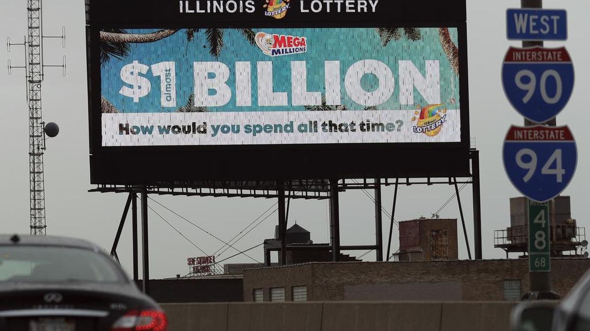 A digital billboard along I-90/94 highway in Chicago, displays the estimated Mega Millions jackpot, Friday, Oct. 19, 2018. The Mississippi Lottery Corp. is establishing the rules for a Mississippi lottery and a way to market it.