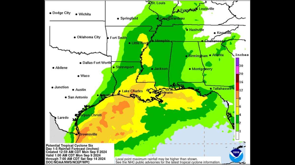 The Mississippi Coast could see “considerable risk” for flash flooding as Tropical Storm Francine dumps heavy rain in the region, forecasters said.