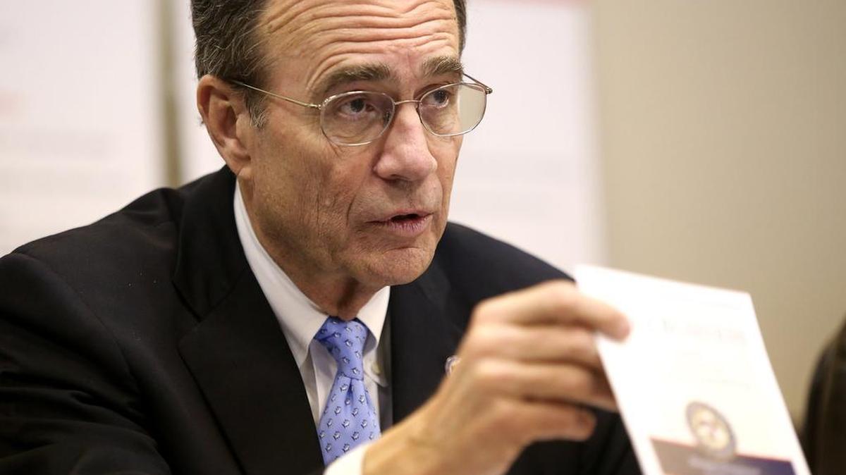 Mississippi Secretary of State Delbert Hosemann talks about online voter registration in Gulfport.