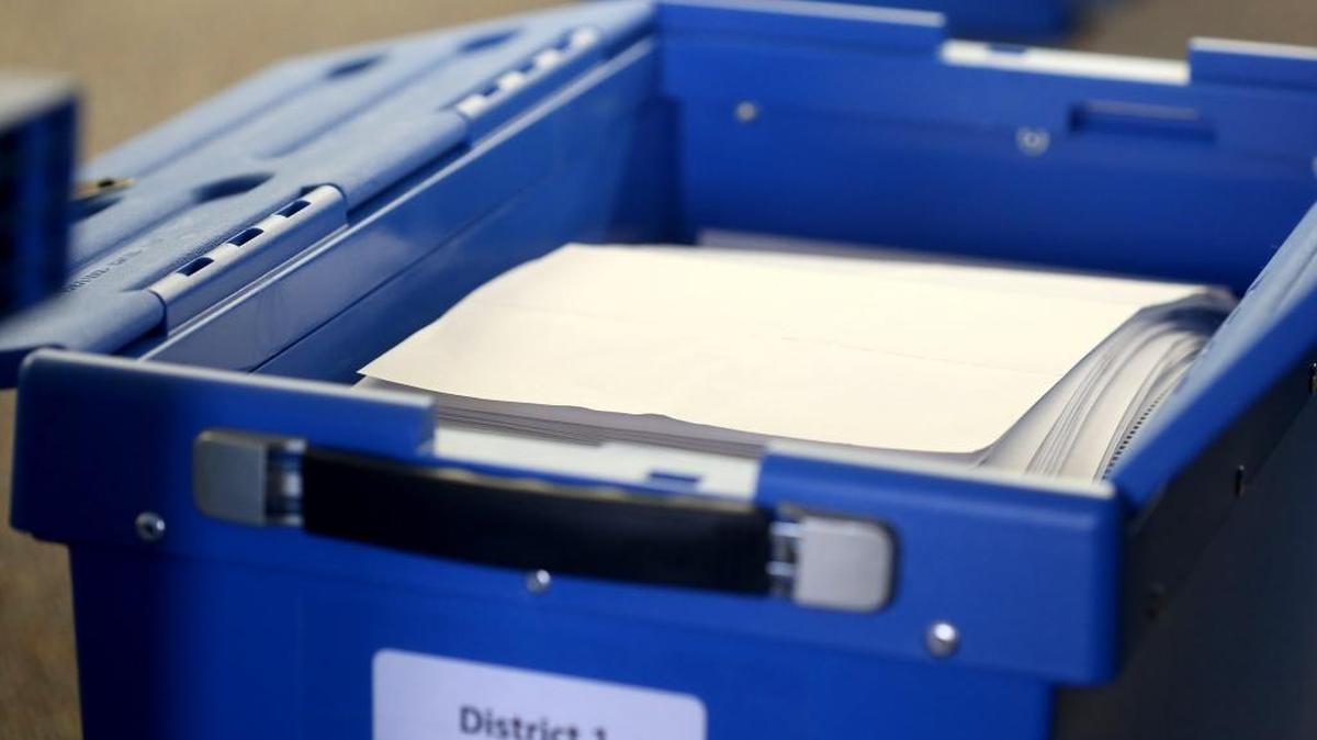 Ballot boxes from the 2016 general election are stacked at the Harrison County Election Commission before going into storage on Wednesday, November 30, 2016.