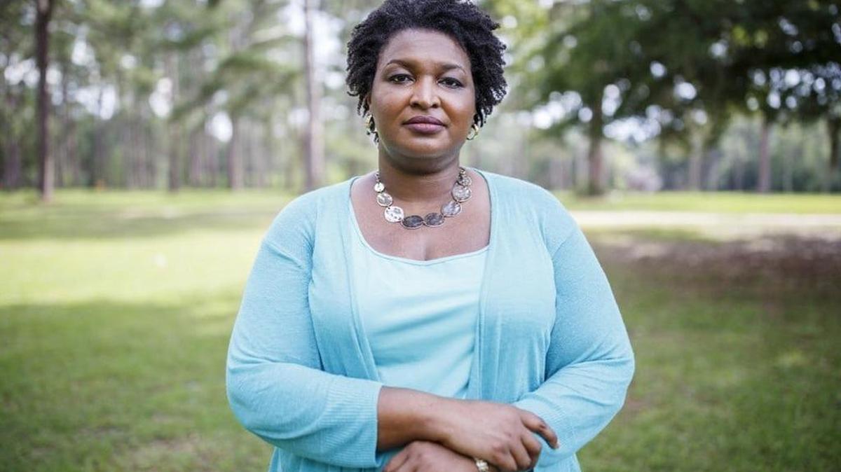 Stacey Abrams announces her run for governor at Chehaw Park in Albany, Georgia, on June 3.