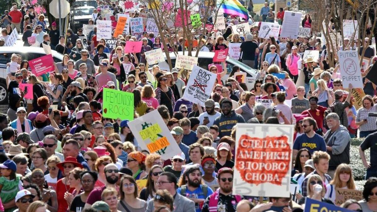 There was a healthy crowd in Jackson for the Women's March on Saturday.