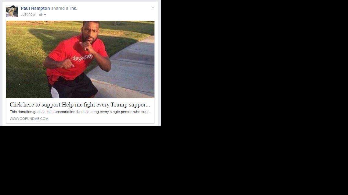 Want to punch Donald Trump backers? Go Fund Me won't have your back