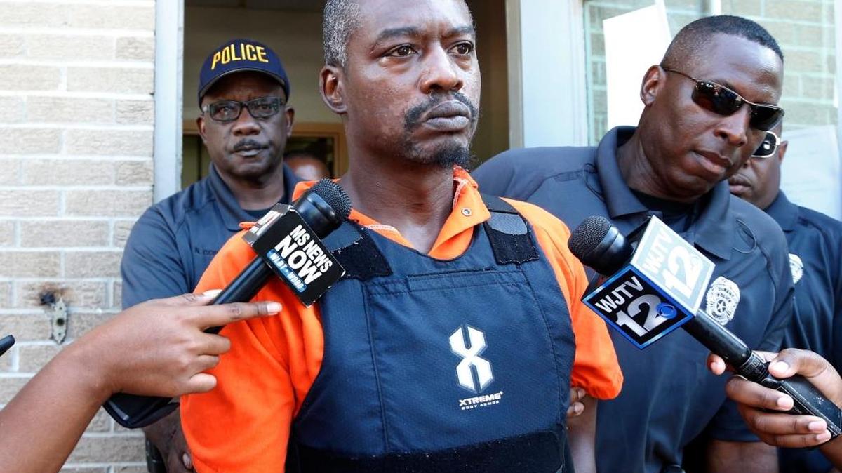 Rodney Earl Sanders, of Kosciusko, leaves the Durant Municipal Building after an initial appearance in court Monday, Aug. 29, 2016. Sanders was charged with two counts of capital murder in the slayings of Sisters Margaret Held and Paula Merrill, both 68. The nuns, who were nurse practitioners, were found stabbed to death last week in their home.