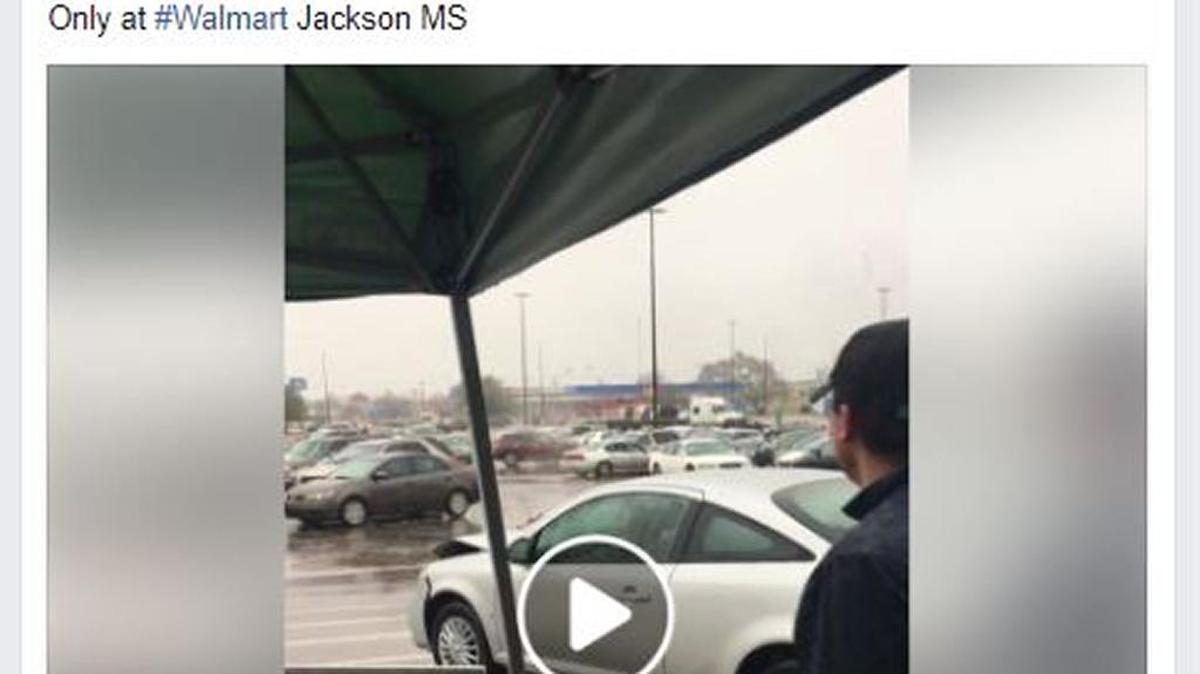 A video showing a driver ramming barricades at a Walmart in Jackson has gone viral.
