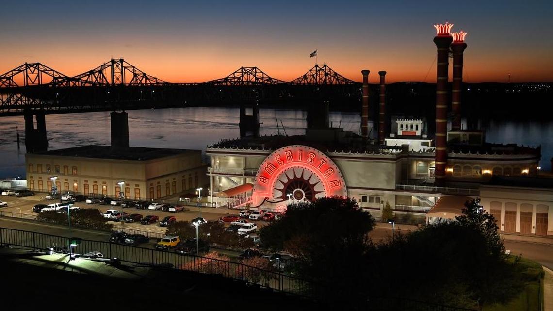 The Ameristar Casino was built to look like a Mississippi Riverboat. It sits on the Mississippi River near the twin spans of the Mississippi River Bridge that connect Vicksburg, Mississippi with Delta, Louisiana. The older span was built in 1930 and the newer one was built in 1973.
