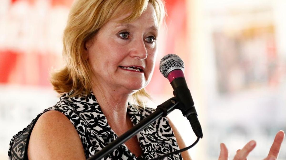 State Commissioner of Agriculture and Commerce Cindy Hyde-Smith speaks about the positive actions of her department to protect and enhance the lot of the state's farmers during her address at the Neshoba County Fair in Philadelphia, Miss., Thursday, July 27, 2017.