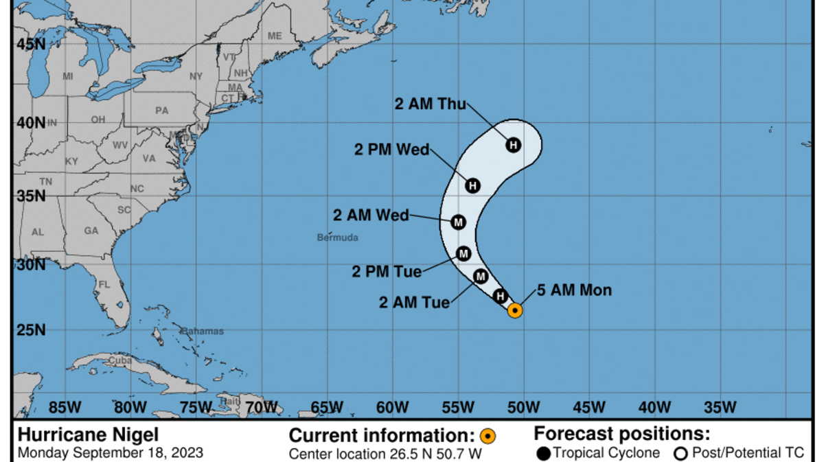 This graphic created by the National Weather Service/NCEP Weather Prediction Center (WPC) shows the projected path.
NATIONAL HURRICANE CENTER