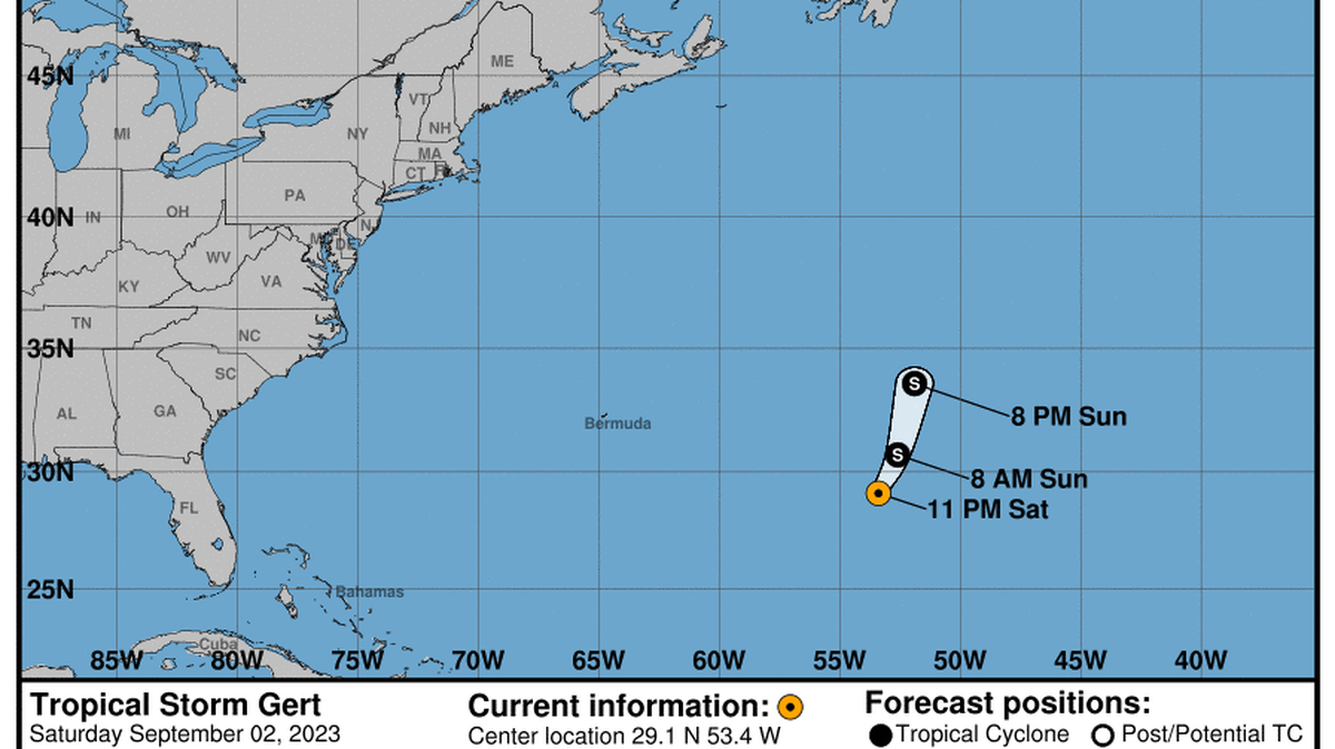 This graphic created by the National Weather Service/NCEP Weather Prediction Center (WPC) shows the projected path.
NATIONAL HURRICANE CENTER