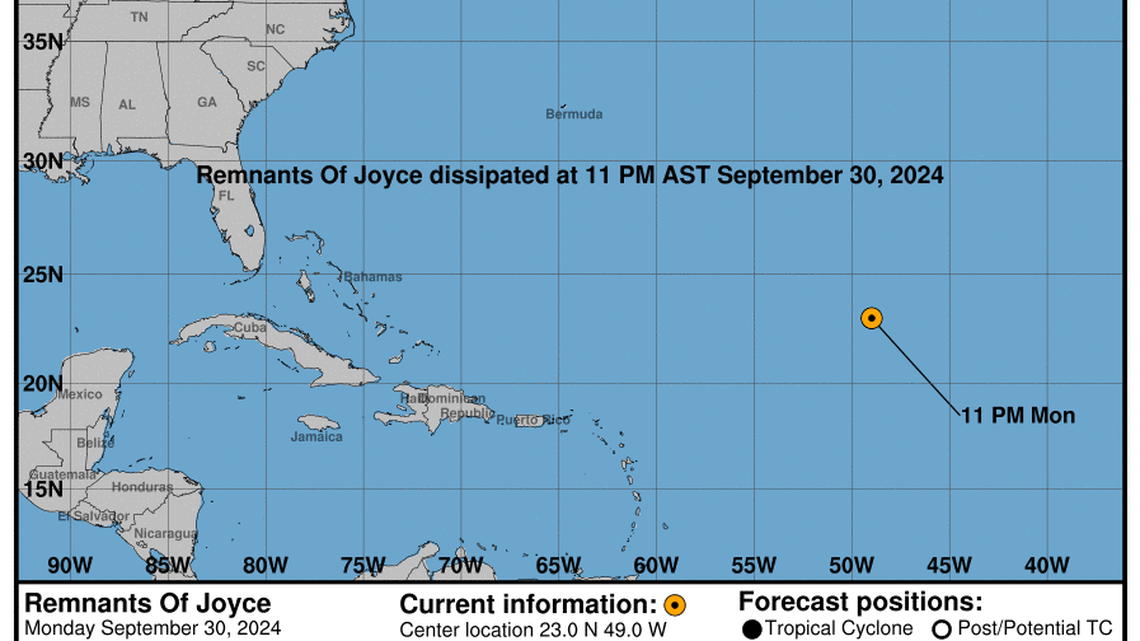 Monday, Sep 30: Latest update on Remnants of Joyce from the National Hurricane Center