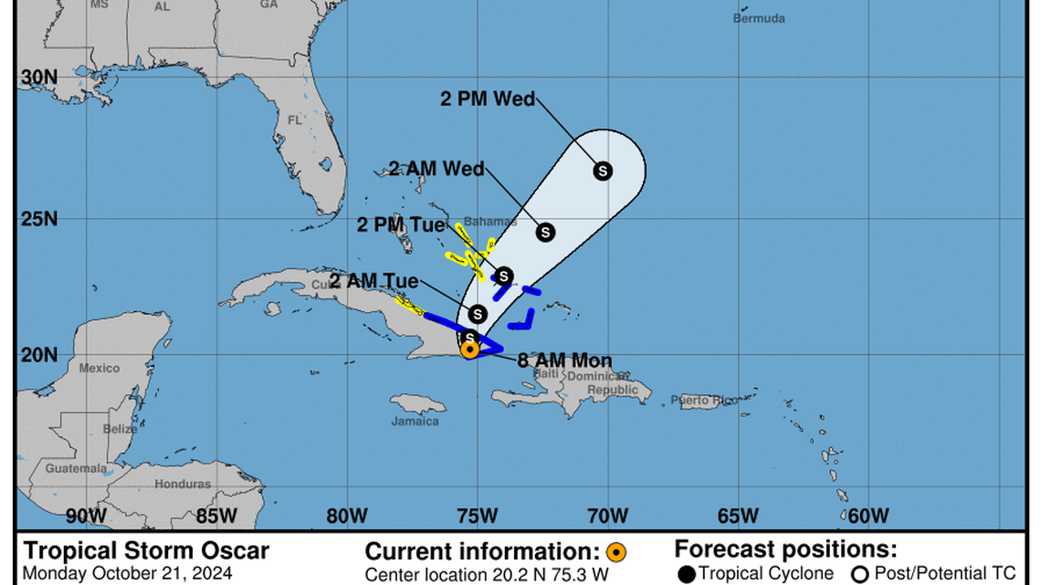 Monday, Oct 21: National Hurricane Center’s update on Tropical Storm Oscar