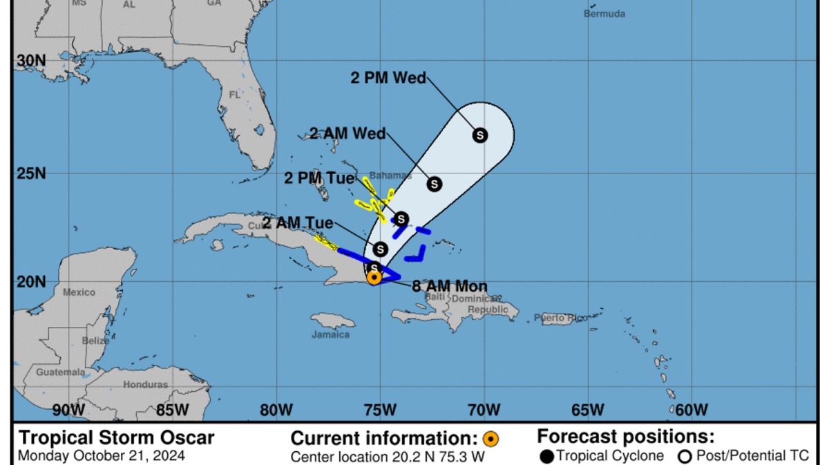 This graphic created by the National Weather Service/NCEP Weather Prediction Center (WPC) shows the projected path.
NATIONAL HURRICANE CENTER