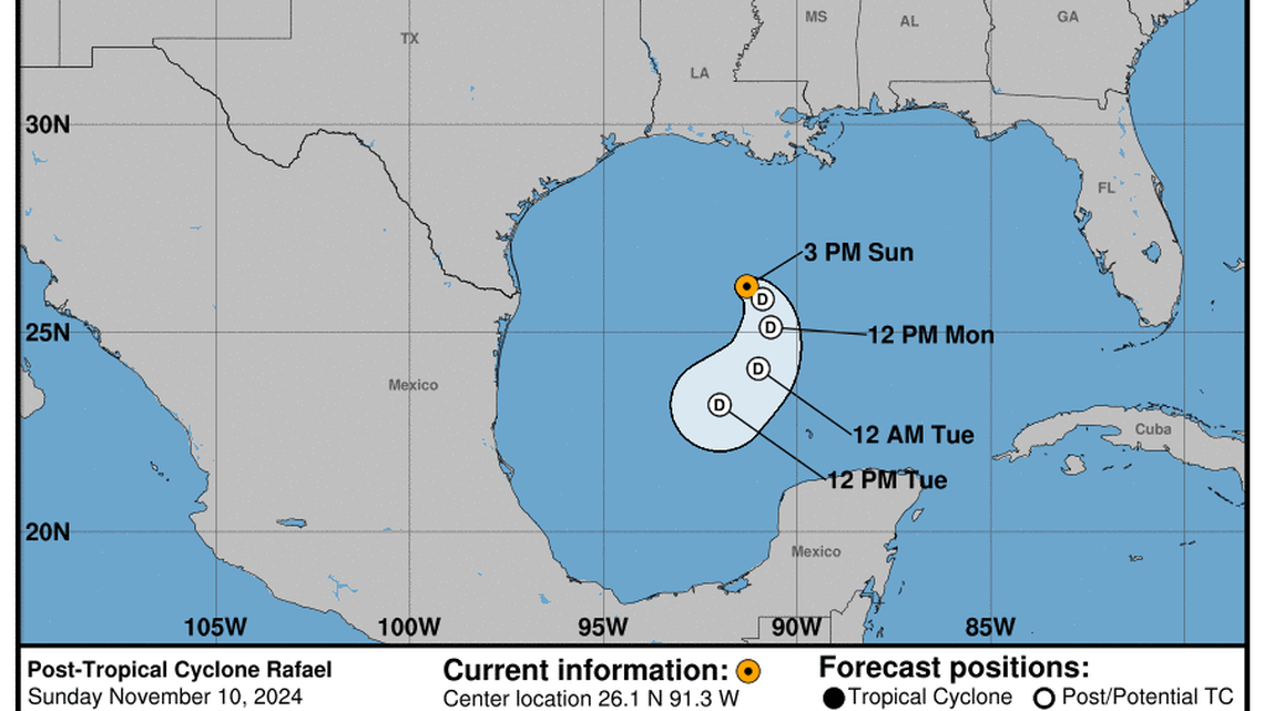 Post Tropical Cyclone Rafael: Sunday, Nov 10 status report from the NHC