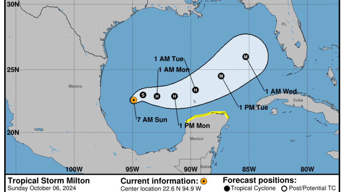 This graphic created by the National Weather Service/NCEP Weather Prediction Center (WPC) shows the projected path.
NATIONAL HURRICANE CENTER