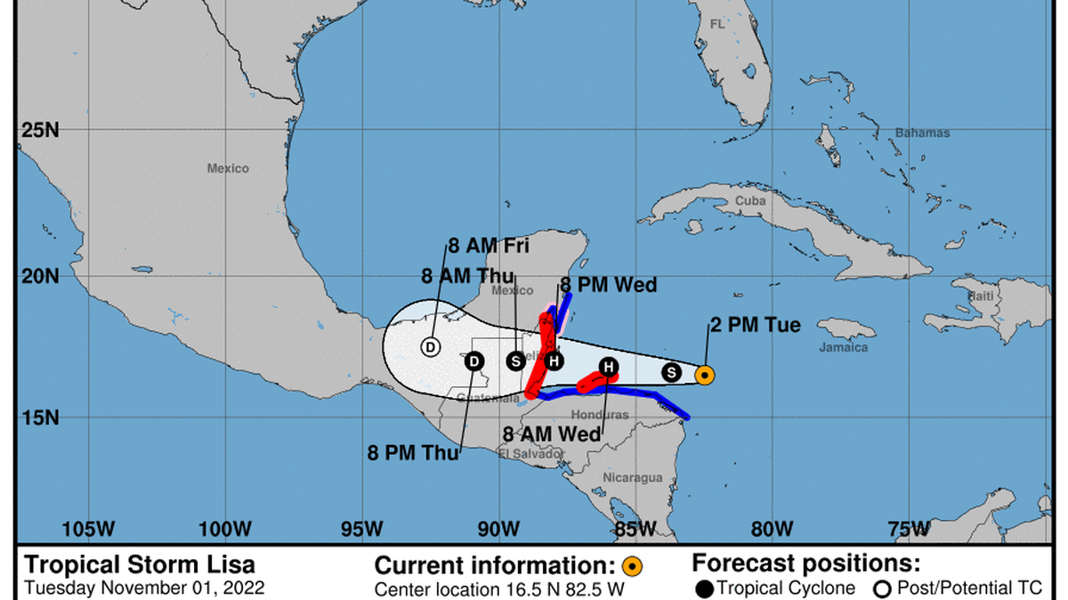This graphic created by the National Weather Service/NCEP Weather Prediction Center (WPC) shows the projected path.
NATIONAL HURRICANE CENTER