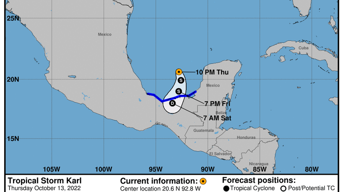 This graphic created by the National Weather Service/NCEP Weather Prediction Center (WPC) shows the projected path.
NATIONAL HURRICANE CENTER