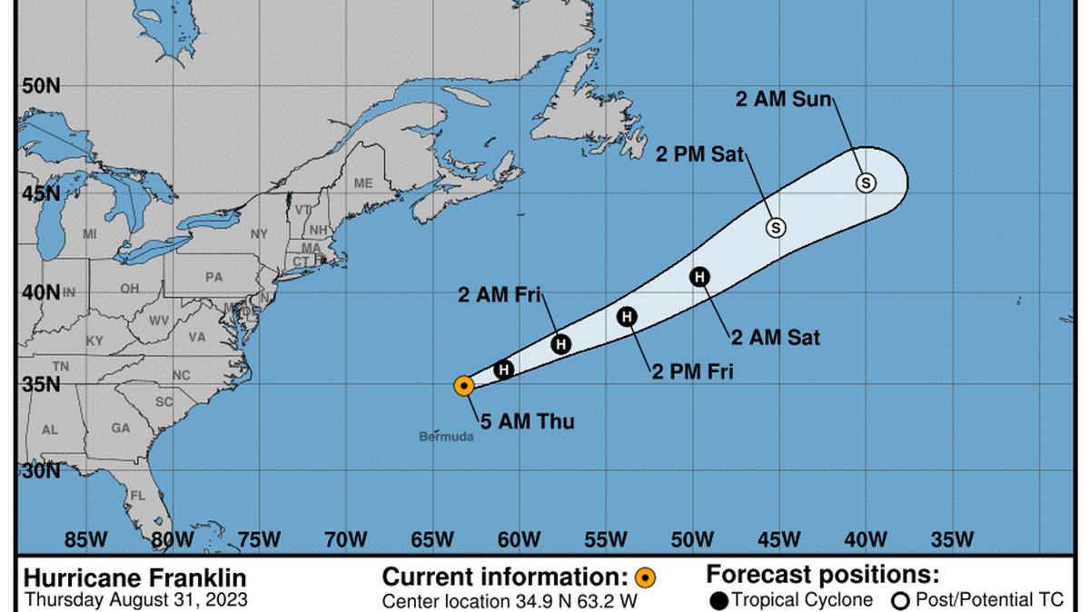 This graphic created by the National Weather Service/NCEP Weather Prediction Center (WPC) shows the projected path.
NATIONAL HURRICANE CENTER