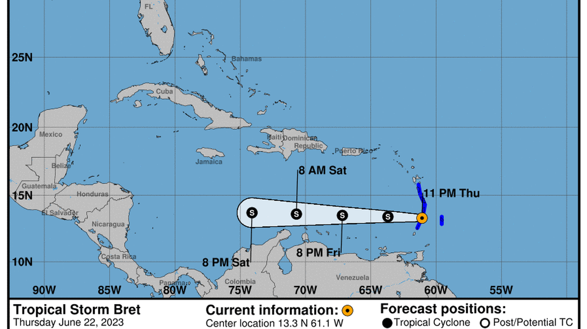 This graphic created by the National Weather Service/NCEP Weather Prediction Center (WPC) shows the projected path.
NATIONAL HURRICANE CENTER