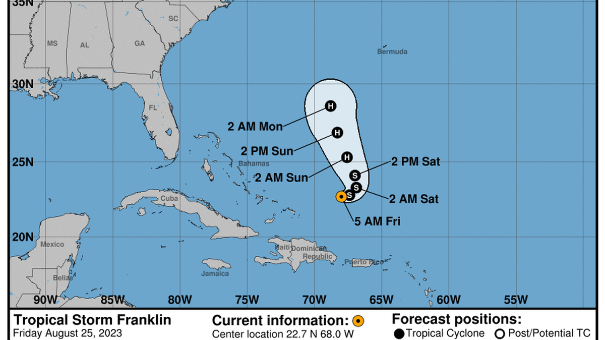 This graphic created by the National Weather Service/NCEP Weather Prediction Center (WPC) shows the projected path.
NATIONAL HURRICANE CENTER