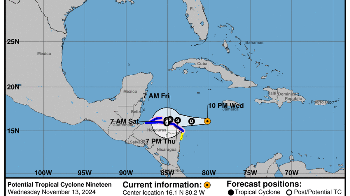 This graphic created by the National Weather Service/NCEP Weather Prediction Center (WPC) shows the projected path.
NATIONAL HURRICANE CENTER