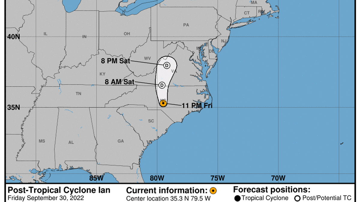 This graphic created by the National Weather Service/NCEP Weather Prediction Center (WPC) shows the projected path.
NATIONAL HURRICANE CENTER