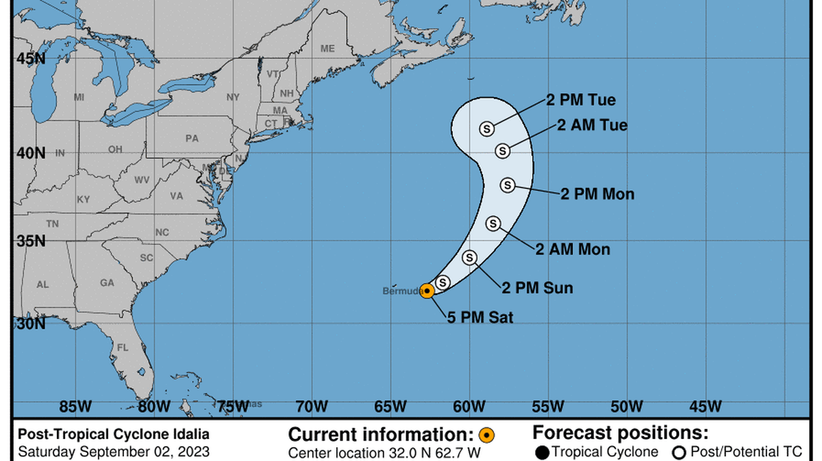 This graphic created by the National Weather Service/NCEP Weather Prediction Center (WPC) shows the projected path.
NATIONAL HURRICANE CENTER